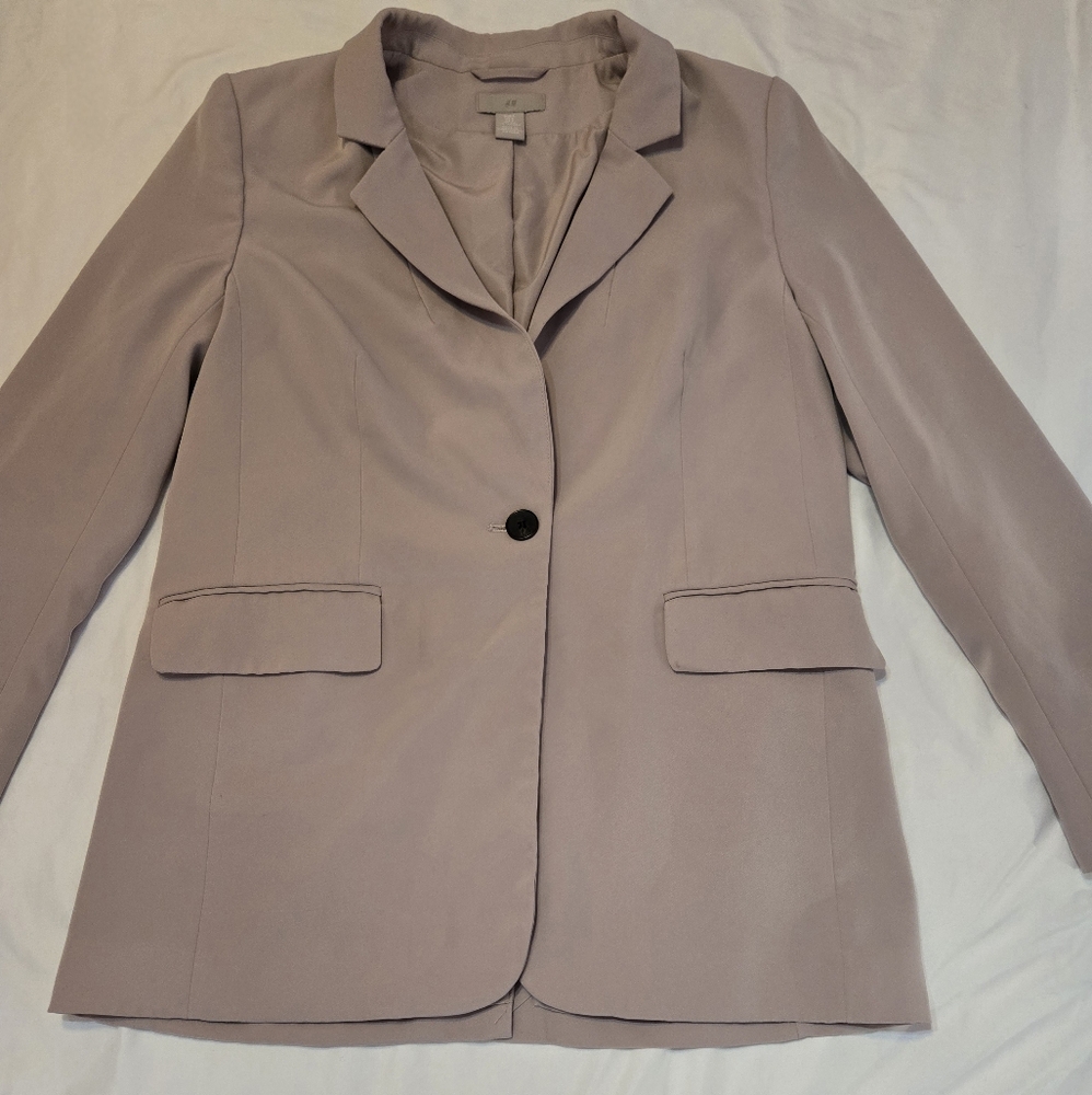 H&M Women's Gray Fitted Blazer Jacket